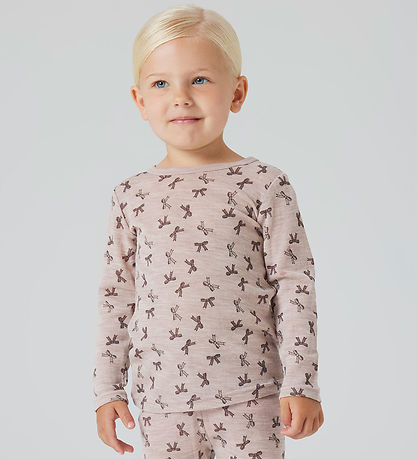 Name It Blouse - Wool - NmfWang - Shadow Gray/Bows