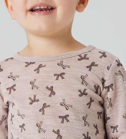 Name It Blouse - Wool - NmfWang - Shadow Gray/Bows