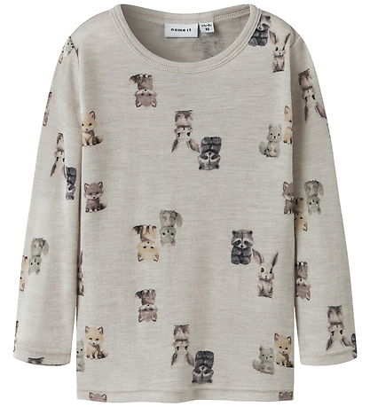 Name It Blouse - Wol - NmmWang - Parelmoer Cloud/Forest Animals