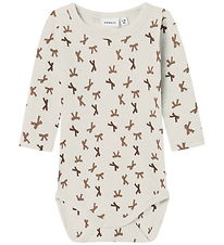 Name It Bodysuit l/s - Wool - NbfWang - Snow White/Bows Name It Bodysuit l/s - Wool - NbfWang - Snow White/Bows