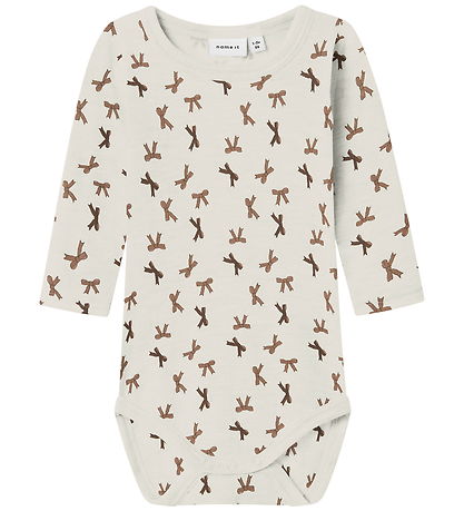 Name It Bodysuit l/s - Wool - NbfWang - Snow White/Bows Name It Bodysuit l/s - Wool - NbfWang - Snow White/Bows