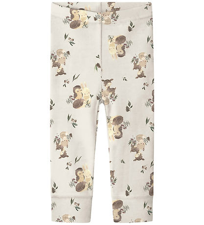 Name It Leggings - Wool - NbnWillu - Snow White/Forest Animals Name It Leggings - Wool - NbnWillu - Snow White/Forest Animals