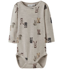 Name It Bodysuit l/s - Wool - NbmWang - Nacreous Cloud/Forest An Name It Bodysuit l/s - Wool - NbmWang - Nacreous Cloud/Forest An