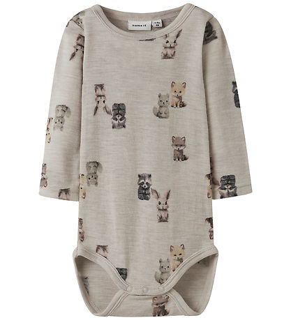 Name It Bodysuit l/s - Wool - NbmWang - Nacreous Cloud/Forest An Name It Bodysuit l/s - Wool - NbmWang - Nacreous Cloud/Forest An