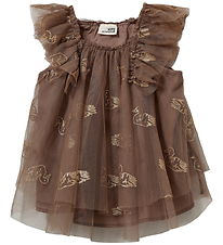 Sofie Schnoor Dress - Tulle - BlossomSB - Brown w. Glitter Sofie Schnoor Dress - Tulle - BlossomSB - Brown w. Glitter