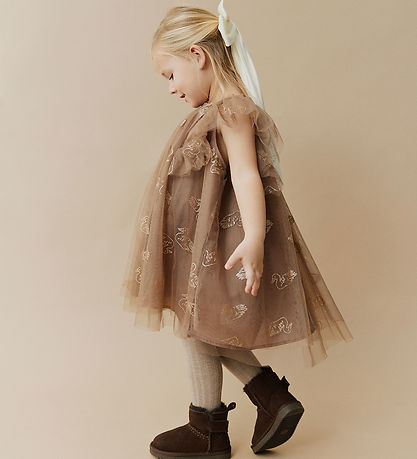 Sofie Schnoor Klänning - Blossom - Brun m. Glitter Sofie Schnoor Klänning - Blossom - Brun m. Glitter