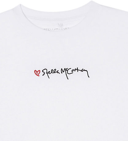 Stella McCartney Kids T-Shirt - Weiß m. Strickerei Stella McCartney Kids T-Shirt - Weiß m. Strickerei