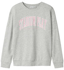 Name It Sweatshirt - NkfLiona - Light Grey Melange Name It Sweatshirt - NkfLiona - Light Grey Melange