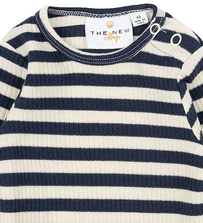 The New Siblings Bodysuit l/s - Rib - TnsbFro - Mood Indigo Stri