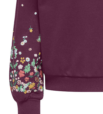 Kids Only Sweatshirt - KogBrooke - Mauve Wine/Sleeve Flower Kids Only Sweatshirt - KogBrooke - Mauve Wine/Sleeve Flower