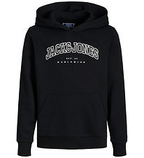 Jack & Jones Hoodie - JjeCaleb - Black/Loose Jack & Jones Hoodie - JjeCaleb - Black/Loose