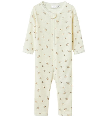 Name It Nightsuit - Wool - Noos - NbfWang - Snow White/Small flo