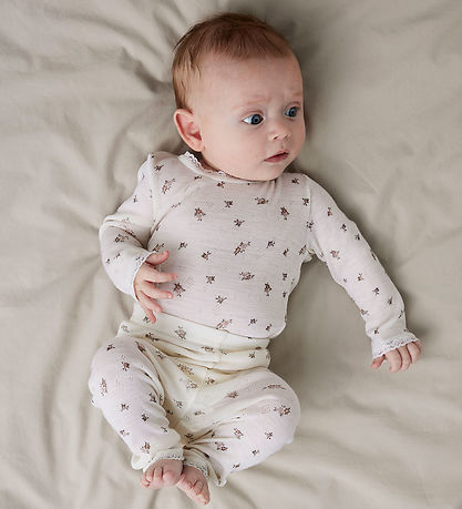 Name It Leggings - Wool - Noos - NbfWang - Snow White/Small flow