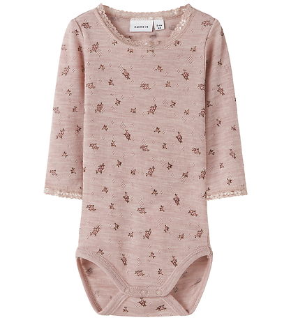 Name It Bodysuit l/s - Wool - Noos - NbfWang - Shadow Gray/Small
