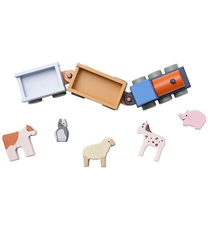 Kids Concept Train w. Animals - 40 cm - Wood