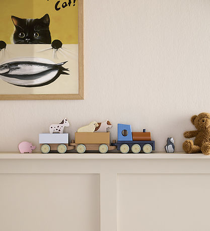 Kids Concept Train w. Animals - 40 cm - Wood