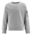 Moncler Sweatshirt - Grey Melange w. Pocket Moncler Sweatshirt - Grey Melange w. Pocket