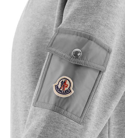 Moncler Sweatshirt - Gråmelerad m. Ficka