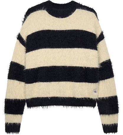 Calvin Klein Blouse - Knitted - Whitecap Gray/Black Striped Calvin Klein Blouse - Knitted - Whitecap Gray/Black Striped