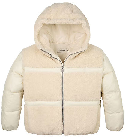 Calvin Klein Puffer Jacket w. Fleece - Whitecap Grey