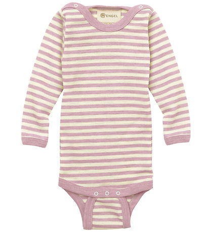 Engel Romper l/s - Wol - Rosewood Melange/Natural