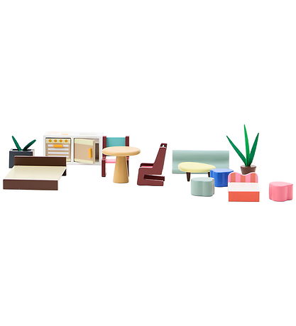 Kids Concept Dollhouse - Aiden - 46 cm - Wood/Multicolour Kids Concept Dollhouse - Aiden - 46 cm - Wood/Multicolour