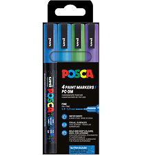 Posca Markers - PC-3M - 4 pcs - Blue/Green/Purple w. Glitter Posca Markers - PC-3M - 4 pcs - Blue/Green/Purple w. Glitter