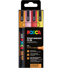 Posca Markers - PC-3M - 4 pcs - Orange/Pink/Red/Yellow w. Glitte Posca Markers - PC-3M - 4 pcs - Orange/Pink/Red/Yellow w. Glitte