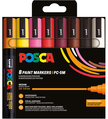 Marqueurs Magiques Posca - PC-5M - 8 pces - Multicolore Marqueurs Magiques Posca - PC-5M - 8 pces - Multicolore