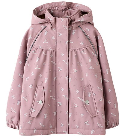 Name It Softshell Jacket w. Fleece - NmfAlfa08 - Woodrose/Bird