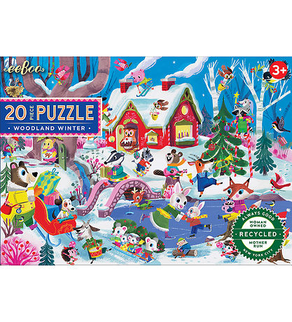 Eeboo Jigsaw Puzzle - 20 Bricks - 28x38 cm - Woodland Winter