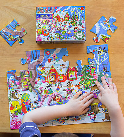 Eeboo Jigsaw Puzzle - 20 Bricks - 28x38 cm - Woodland Winter