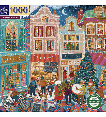 Eeboo Puzzlespiel - 1000 Teile - 58,4 x 58,4 cm - A Happy Holida