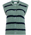 Grunt Waistcoat - Knitted - GrLine - Dust Green/Navy Grunt Waistcoat - Knitted - GrLine - Dust Green/Navy