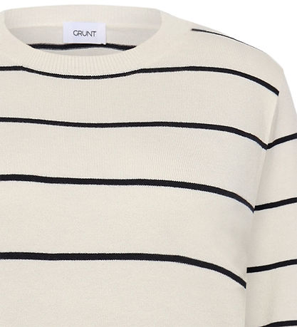Grunt Blouse - Knitted - GrFerro - Off White Stripe Grunt Blouse - Knitted - GrFerro - Off White Stripe