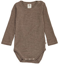 Müsli Bodysuit l/s - Rib - Wool - Walnut Melange Müsli Bodysuit l/s - Rib - Wool - Walnut Melange