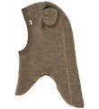 Müsli Balaclava - Single Layer - Wool - Walnut Melange w. Ears