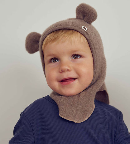 Müsli Balaclava - Single Layer - Wool - Walnut Melange w. Ears