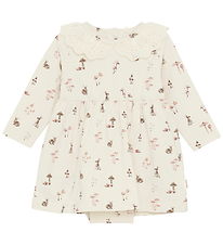 Minymo Bodysuit w. Skirt - AOP - Sandshell Minymo Bodysuit w. Skirt - AOP - Sandshell