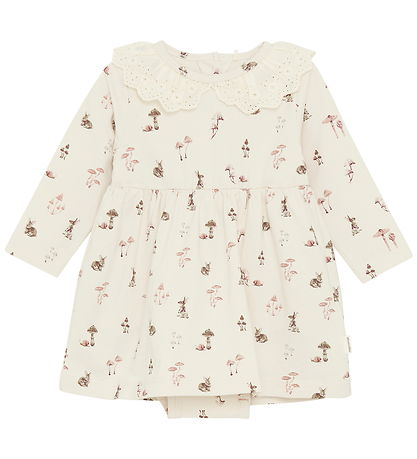 Minymo Bodysuit w. Skirt - AOP - Sandshell