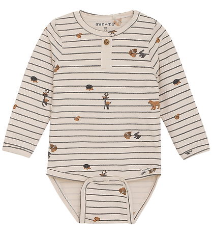 Minymo Bodysuit l/s - AOP - Sandshell Minymo Bodysuit l/s - AOP - Sandshell