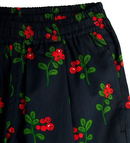 Mini Rodini Trousers - Black w. Cranberries