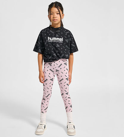Hummel Leggings - hmlJR Gym - Kaum Pink m. Logo