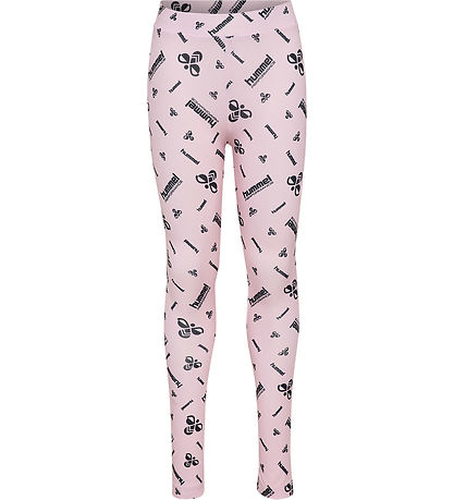 Hummel Leggings - hmlJR Gym - Barely Pink w. Logo Hummel Leggings - hmlJR Gym - Barely Pink w. Logo