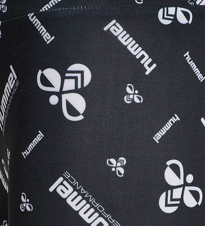 Hummel Leggings - hmlJR Gym - Black/White w. Logo