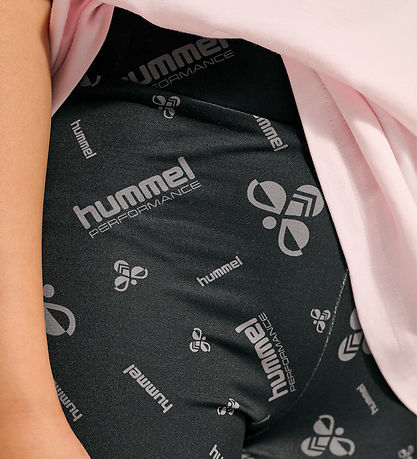 Leggings Hummel - hmlJR Gym - Noir/Ebony av. Logo