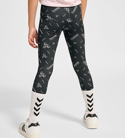 Leggings Hummel - hmlJR Gym - Noir/Ebony av. Logo