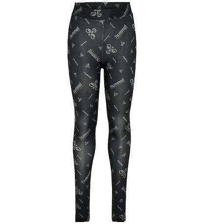 Leggings Hummel - hmlJR Gym - Noir/Ebony av. Logo