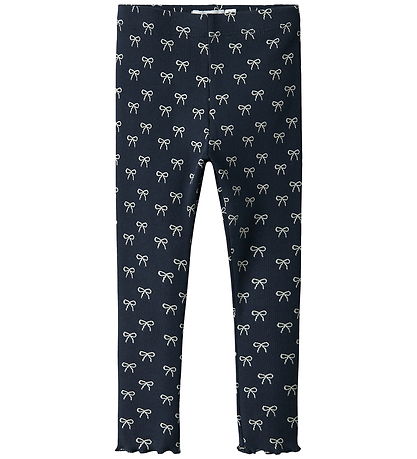 Name It Leggings - Rib - NmfKarinna - Navy Blazer w. Bows