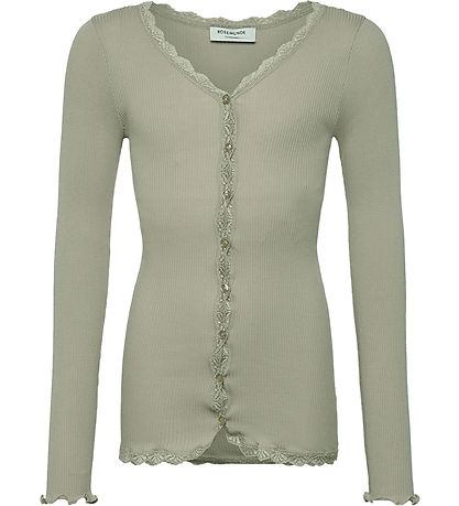 Rosemunde Cardigan - Rib - Balta - Abtei Stone m. Spitze